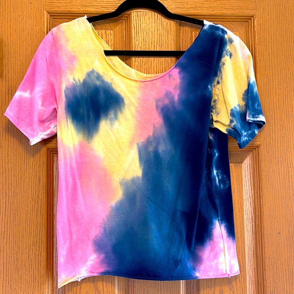 Small Saints & Hearts off the Shoulder Tie Dye Top